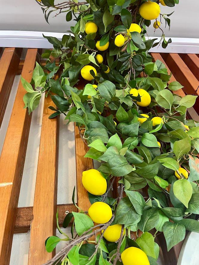Rami Di Limone Artificiali Con 8 Frutti Finti - Decorazione Realistica Per Casa, Cucina E Feste - Composizione Agrumi Con Foglie Verdi