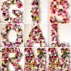 Floral Letter Initial: Silk Flower & Moss Wall Decor - Etsy
