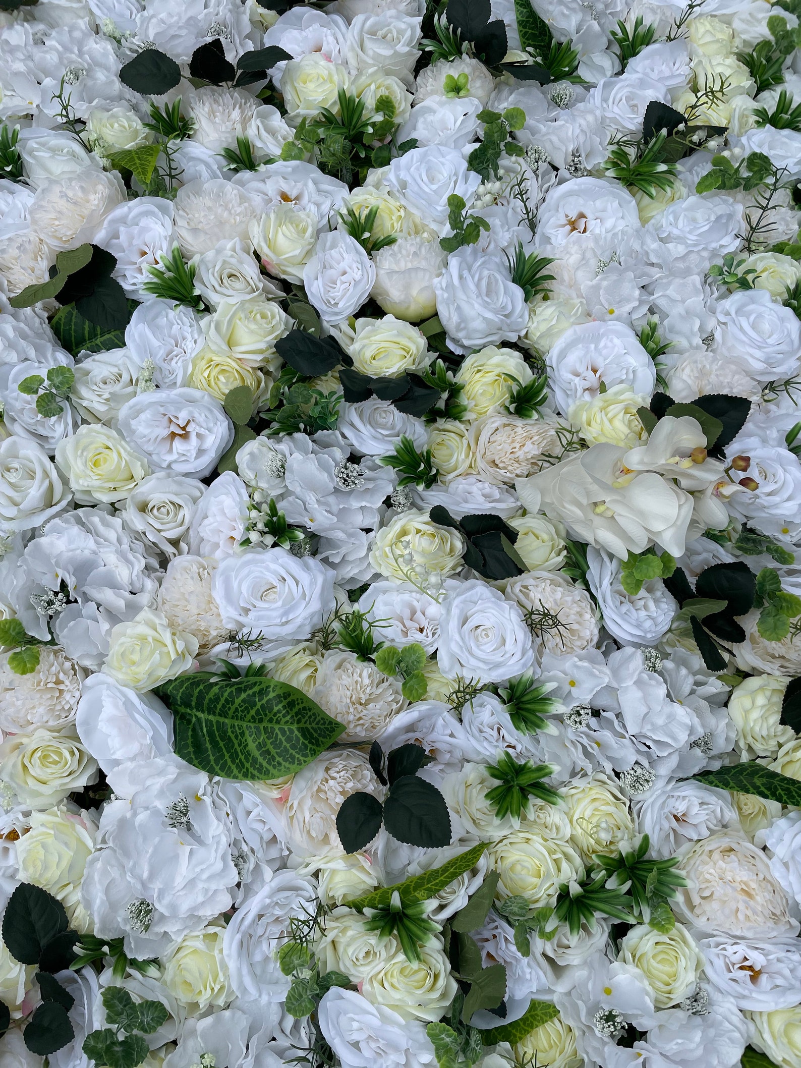White Flower Wall With Greenery Wedding Flower Wall Backdrop Etsy UK