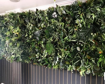 Artificial Greenery Wall Panel: Tropical Foliage Backdrop (60x40 cm)