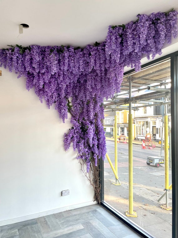 Purple Wisteria Tree, Faux Wisteria Decor, Office, Bar Wisteria Commercial  Decor, Floral Arch, Flower Wall Backdrop, Salon Decor, UK ONLY 