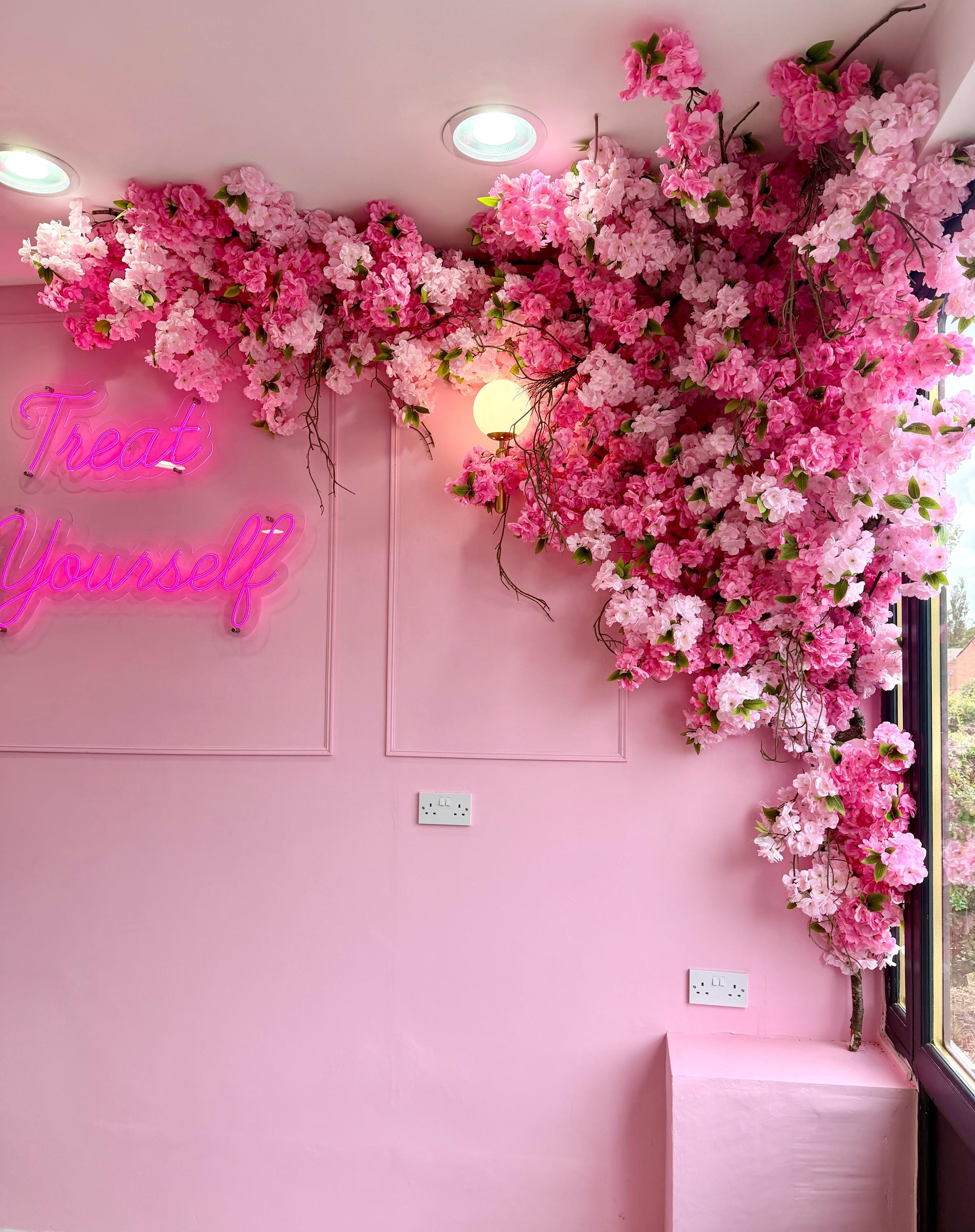 Pink Cherry Blossom Garland , Pink Blossom Garland Decor, Cherry