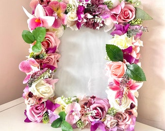 Marco de fotos floral personalizado: decoración para bodas y guarderías
