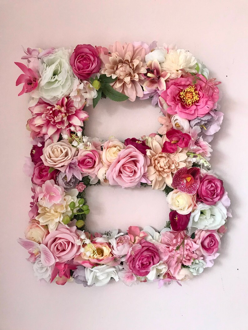 Flower Letters Floral Alphabet Wedding Initials Greenery Etsy UK