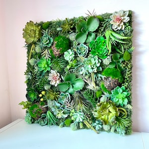 Moss Succulent Wall Tile: Luxury Botanical Office Decor