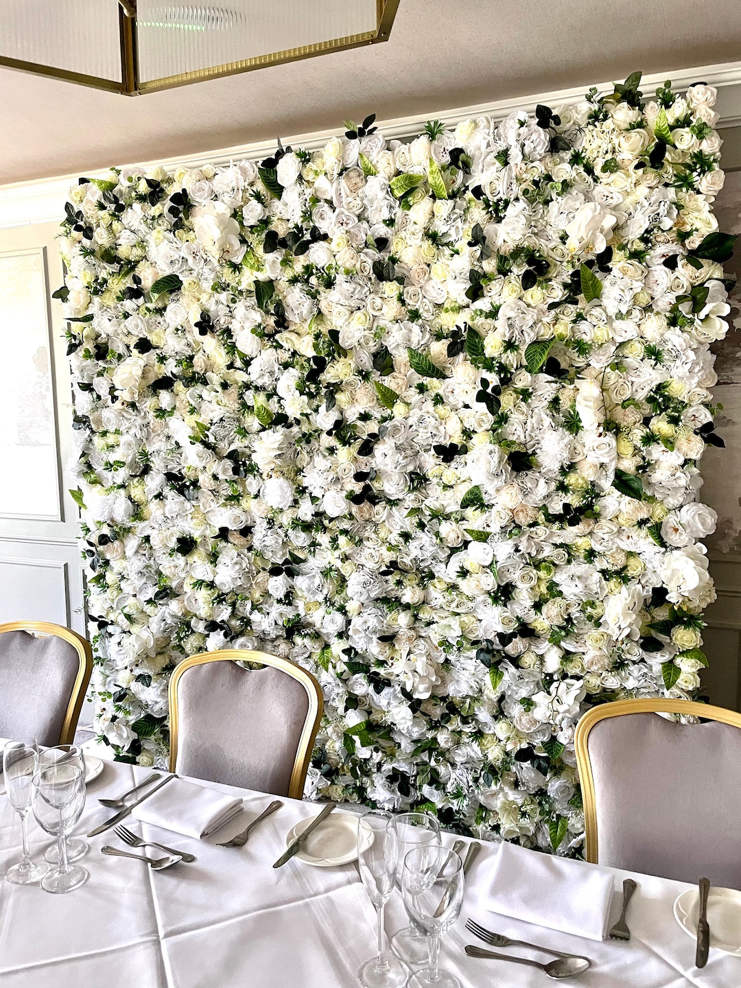 White Flower Wall, Wedding Flower Wall Backdrop, Photography Prop