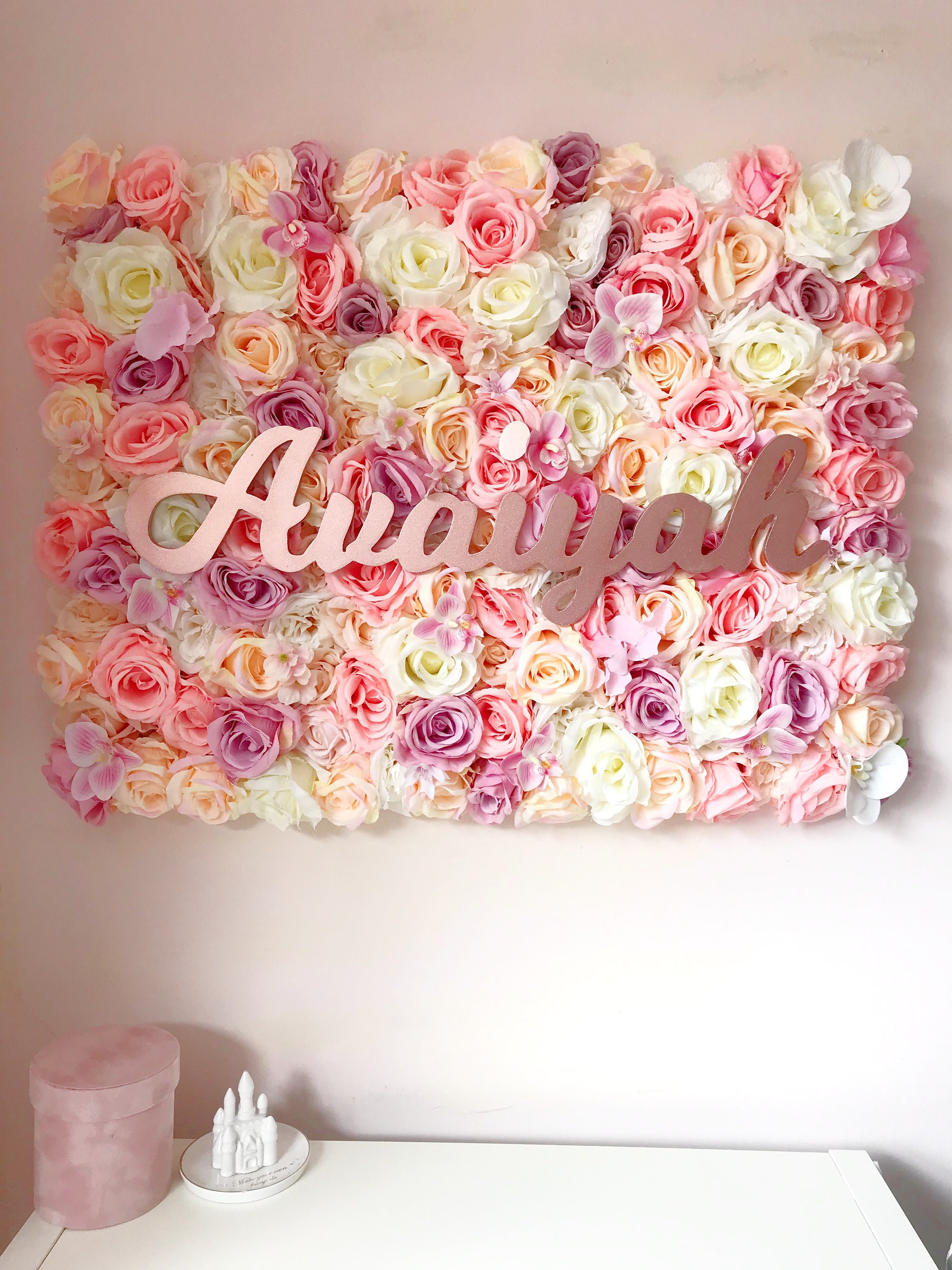 Custom Flower Wall Pink Floral Wall Nursery Decor Salon Etsy