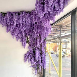 Luxury Purple Wisteria Garland, Faux Wisteria Flower Decor image 2