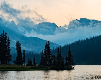 Tranquility-Fine Art-Landscape Photography-Rocky Mountains-Smokey-Sunset-Mountains-Home Decor-Office Decor-Photo Print