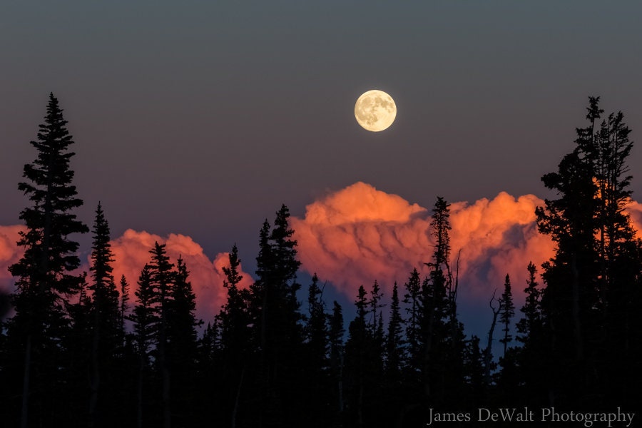 Harvest Moon-fine Art-landscape Photography-rocky Mountains-sunset
