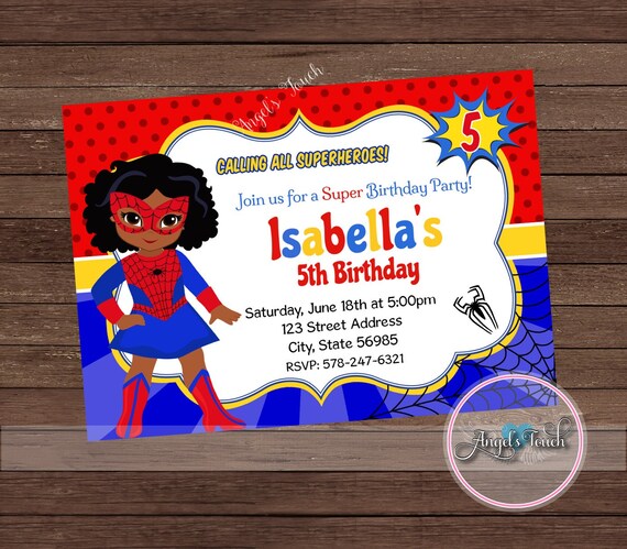 Spider Girl Invitations 6
