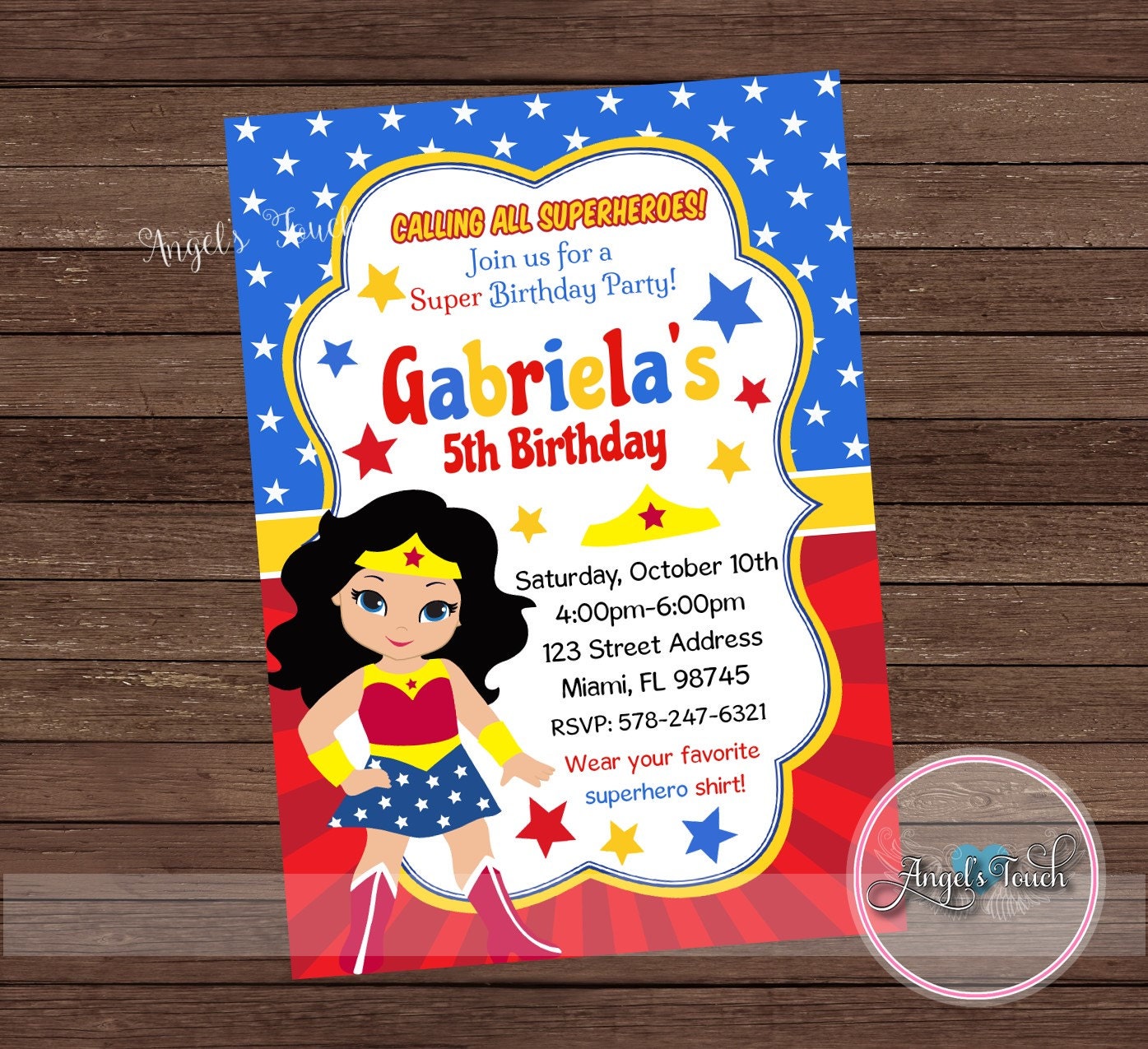 Wonder Woman Party Invitation Wonder Woman Invitation Wonder | Etsy