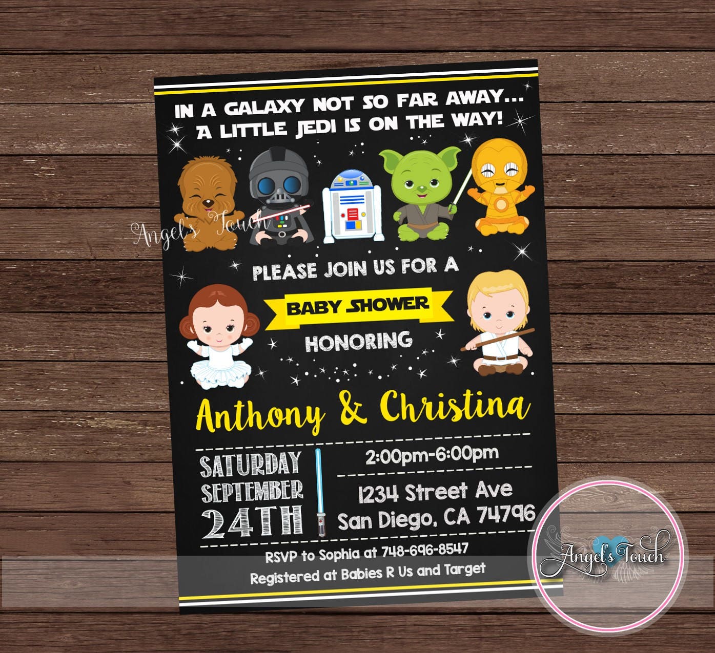 Baby Shower Invitation Star Wars Baby Shower Party Etsy Baby Shower Invitation Star Wars Baby Shower Party Etsy