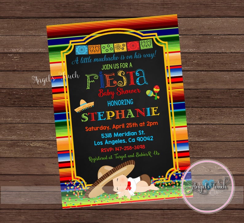 Fiesta Baby Shower Invitation Fiesta Baby Shower Fiesta Etsy