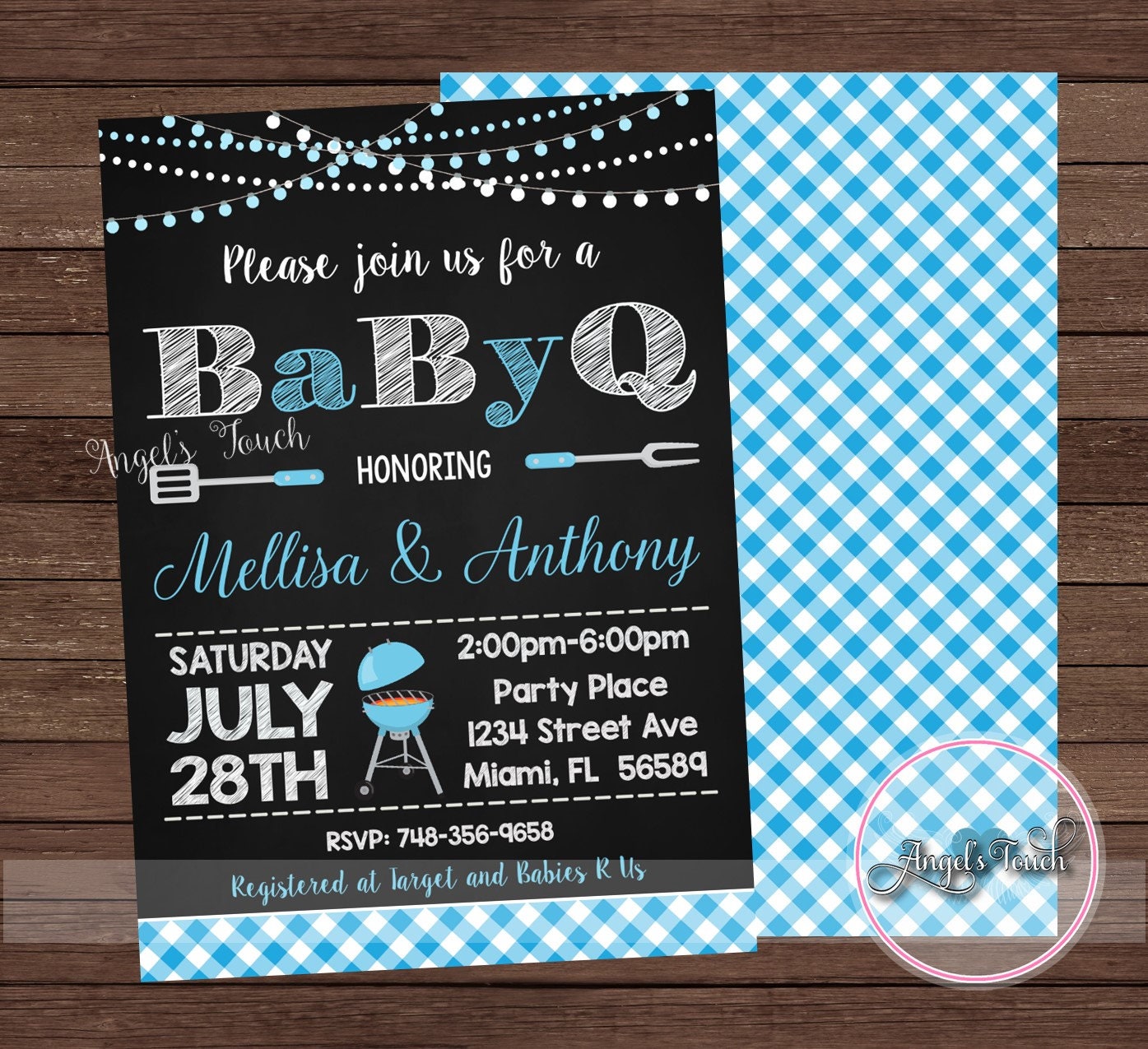 BBQ Baby Shower Invitation Boy Picnic Baby Shower BaByQ Baby Etsy