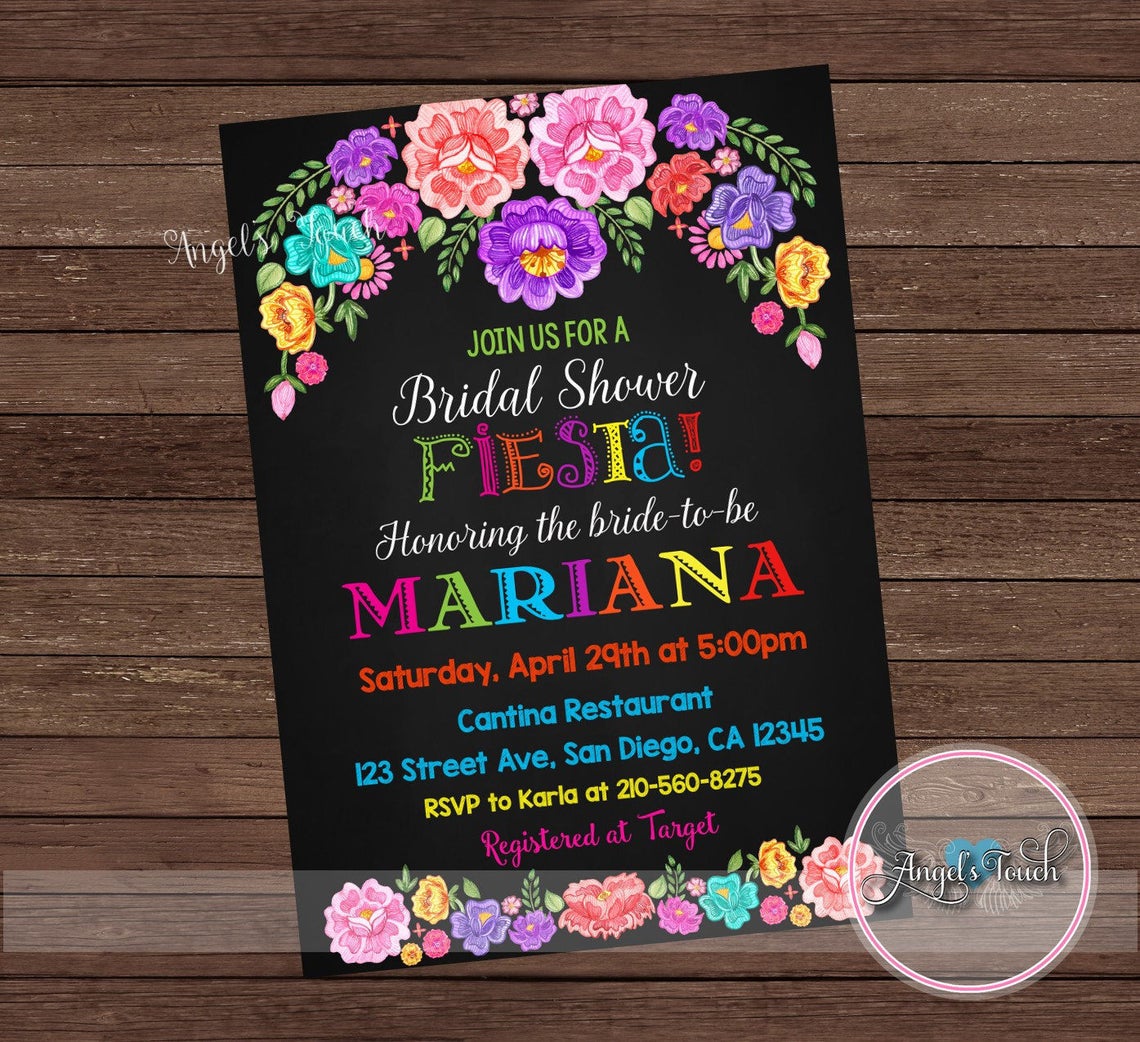 Fiesta Bridal Shower Invitation Fiesta Bridal Shower Fiesta Etsy
