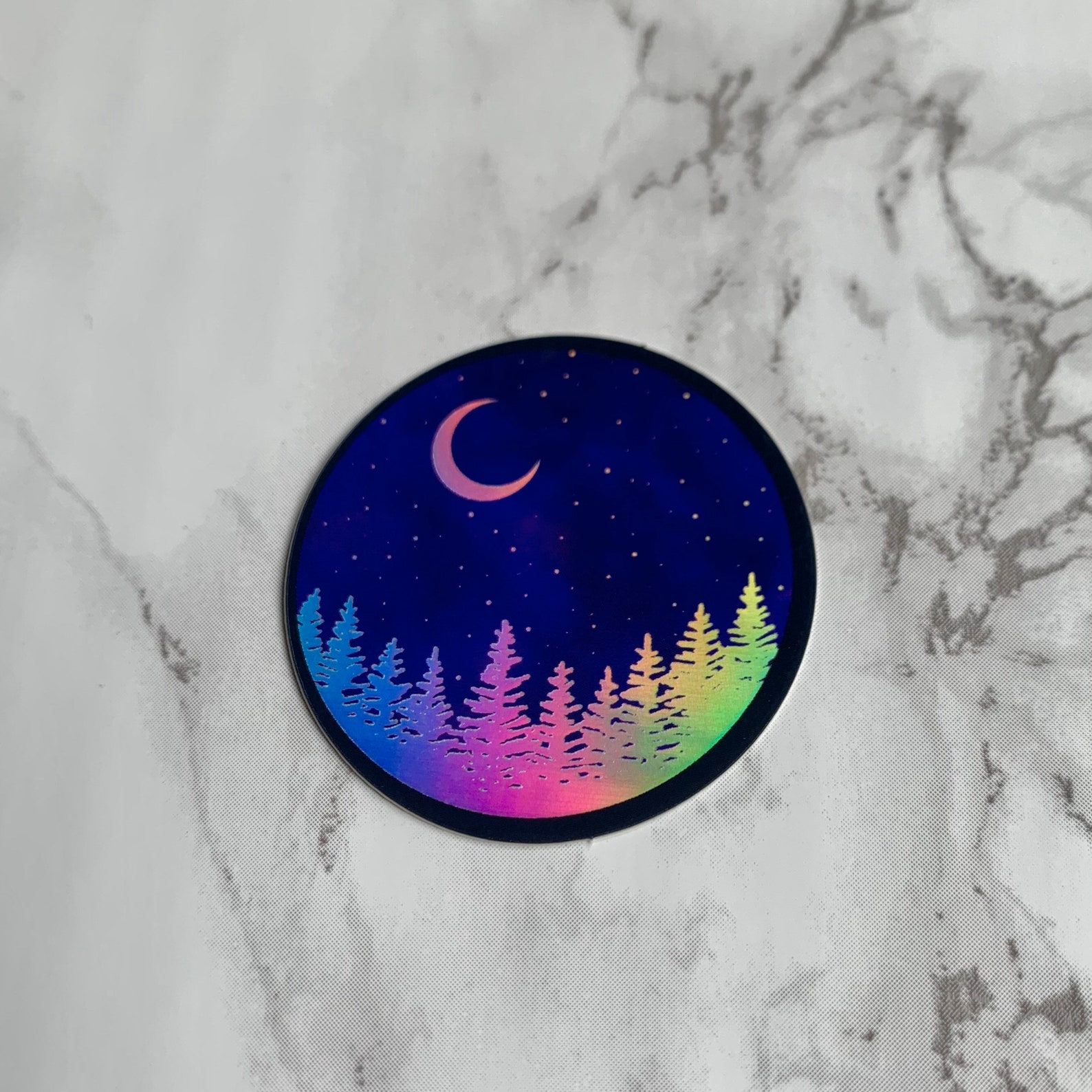 Mini Sticker Holographic Nature Sticker Pop-socket Sticker - Etsy