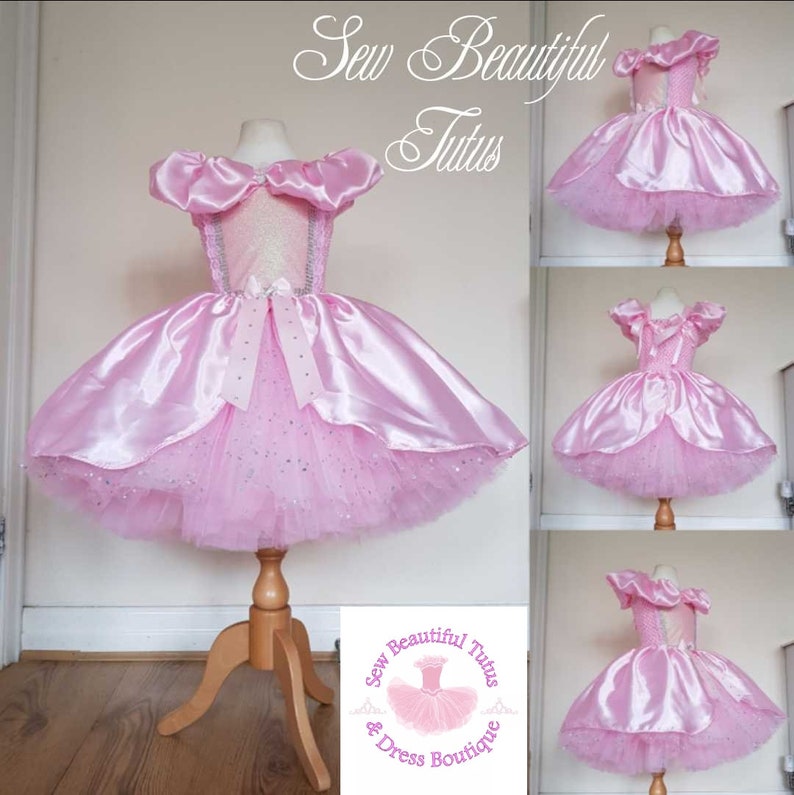 Belle inspired Sparkle Tulle Ball Gown Girl with organza overlay age 1-11yrs