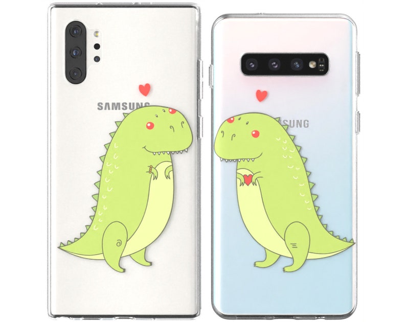 Dinosaurs in love phone Xs clear cover Cute couple cases tpu iphone X case iphone 8 plus iphone 12 case Apple SE silicone iphone 11 Pro Max