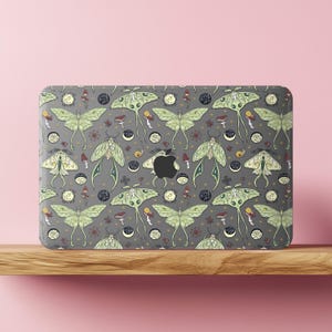 Luna Moth MacBook Pro Case 16 14 inch M3 M2 M1 Celestial Air 15 13 12 11 2024 2022 2015 Mushroom Mac Book Hard Cover Moon Phases Witch A3113
