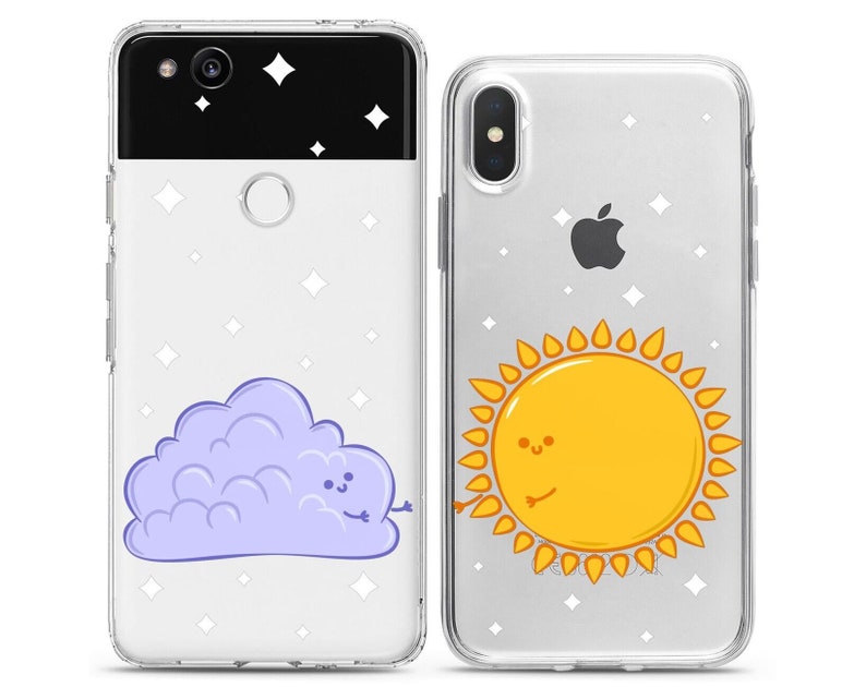 Sonne und Wolke Beste Freunde Hülle Passende Handyhüllen iPhone 8 12 Paar Hülle 11 Pro iPhone X Hülle Xs Max Klarsichthülle für Paare 6 Bild 3