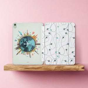 Etui podróżne na iPada Pro 13 12,9 M5 M4 Air 11 cali, prosty wzór samolotów, przezroczysty, 10,2 cala, 8. 9. generacja, Mini 5 6 7 10,9 cala, inteligentne etui 2025 A16 M1 M2 M3