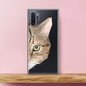 Cat phone case Low poly Art for Note 10 Plus Cover Samsung S8 S24 Ultra S10 Plus Galaxy A54 animal Samsung S9 Case tpu A04e 9 Clear 20 S21