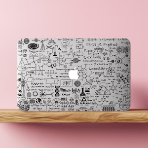 Math Physics Art MacBook Pro Case 16 14 inch M3 M2 M4 Nerdy Gift Air 15 13" 2024 2025 A3241 Science Formulas Mac Book Clear Hard Cover A3185
