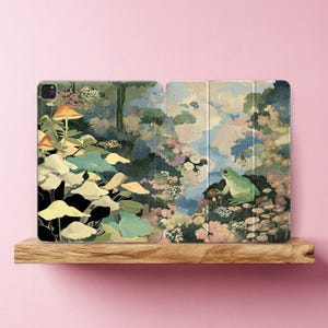 Funda para iPad Pro 13 de 12,9 pulgadas con diseño de rana en tonos pastel, con temática de bosque, para Air 11 pulgadas, 5 pulgadas y 4 pulgadas, con temática de hongos, para Mini 7, 6, 3 pulgadas, 10,2 pulgadas y 10,9 pulgadas, A16 de 9.ª generación
