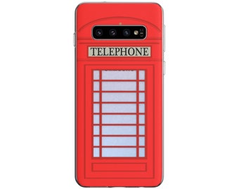 Red booth Samsung S21 5G Case Phone booth tpu Samsung S9 Plus S20 Ultra England style S10e Galaxy A80 Cover Case Note 20 10 Plus A50 9 A22 8