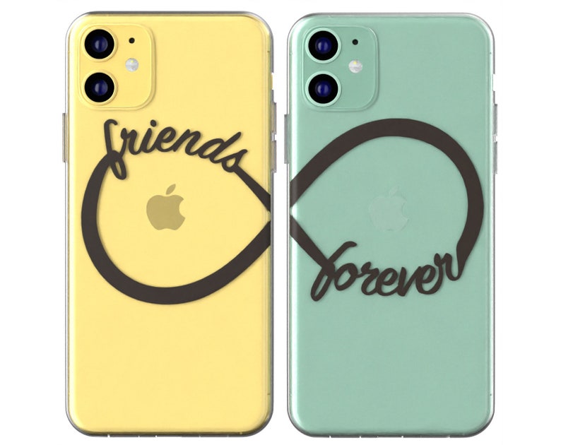 Friends Forever Infinity sign Xr couple case iPhone Xs Max case iPhone 11 Pro cover Matching iPhone case Cute iPhone case 8 phone X 12 Mini image 1