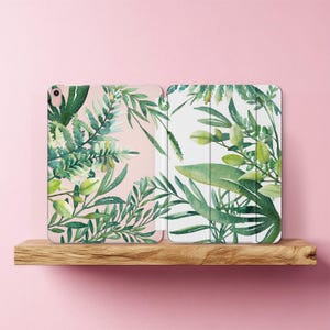 Green leaves iPad case floral Tropical plants iPad Mini 6 smart iPad Pro 12.9 2022 iPad 9.7 case clear iPad Air 2021 10.9 10.2 cases 11 Gift
