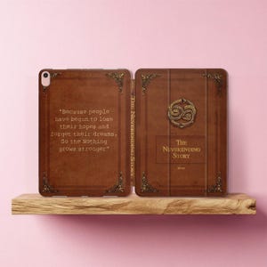 The Neverending Story iPad Pro 11 m5 m2 Vintage Book case 10.2 2019 12.9 2025 10.9 Air folio cover 9.7 smart 4 2020 stand 6 a16 antique Gift