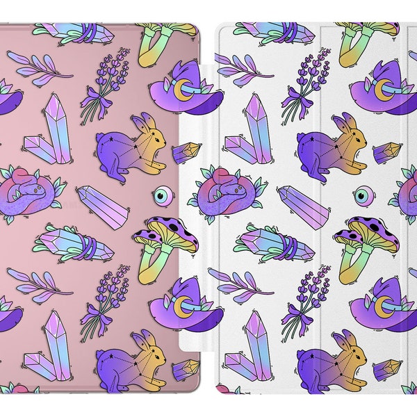 Kawaii witchcraft for Galaxy Tab S5e 10.5 magical tools Samsung S6 lite crystal case S7 Plus S8 Ultra psychedelic mushrooms A8 tablet stand