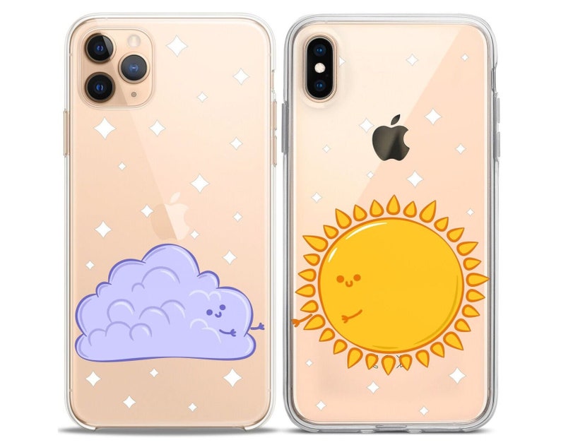 Sonne und Wolke Beste Freunde Hülle Passende Handyhüllen iPhone 8 12 Paar Hülle 11 Pro iPhone X Hülle Xs Max Klarsichthülle für Paare 6 Bild 6