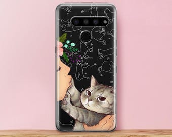 Don&#39;t Kiss Me Human Google Pixel 3a Case Cute kitty LG G8 Cover Cat Pixel 4 XL Case Lg V60 ThinQ Stylo 5 6 Girl G6 case animal 3 Velvet 4a 2