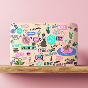 Bonita funda para MacBook Pro de 16 y 14 pulgadas con inscripciones M3, M2 y M1 para MacBook Air de 15, 13, 12 y 11 pulgadas, 2023, 2022 y 2020, divertida y bonita funda rígida para MacBook de verano