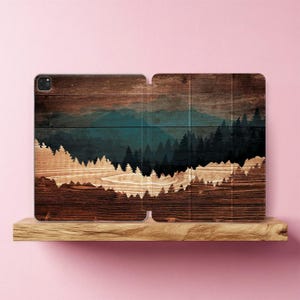 Wooden forest iPad Pro M5 11 case Mountain print 9.7 12.9 Cozy Travel smart cover 2021 Mini 6 5 Air 4 13" m3 m4 10.9 10.2 inch 9 2022 nature