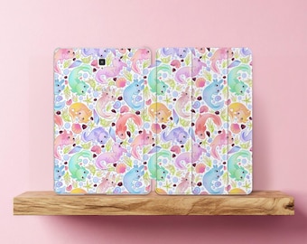 Colorful Axolotls for Samsung Tab S8 Ultra cover Pastel Galaxy case S7 fe cute Galaxy Tab S3 9.7 tablet A7 case kawaii watercolor animal A 8