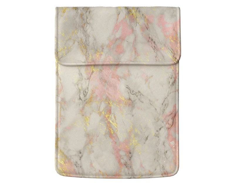 Cute marble Macbook sleeve bag Powder pink Stone tablet sleeve 13 in Macbook Air cover PU leather case Universal laptop bag Pro 2020 14 17