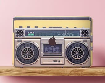 Vintage Player MacBook Pro Case 16 14 inch M4 M3 M2 M1 Music Gifts Air 15 13 12&quot; 2023 2020 2016 Retro Print Mac Book Hard Cover Boombox Cool