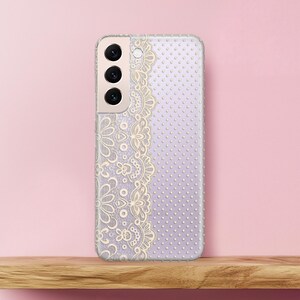 Romantisch kanten hoesje voor Samsung S25 Edge S24 S23 FE S22 Plus Note 20 S21 Ultra Charmant minimalistisch transparant siliconen telefoonhoesje Galaxy A71 A54