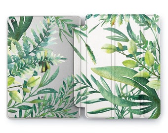 Green leaves iPad case floral Tropical plants iPad Mini 6 smart iPad Pro 12.9 2022 iPad 9.7 case clear iPad Air 2021 10.9 10.2 cases 11 Gift