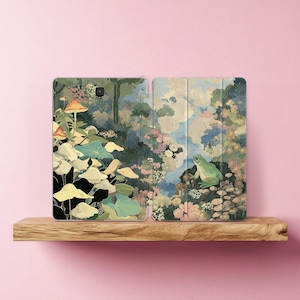 Frog botanische Tasche passend für Galaxy Tab S9 FE S10 Ultra wunderlich Samsung S8 Plus S7 S6 Lite Wald Tablet Folio Tasche A9 A8 A7 11 NEU Fairytale