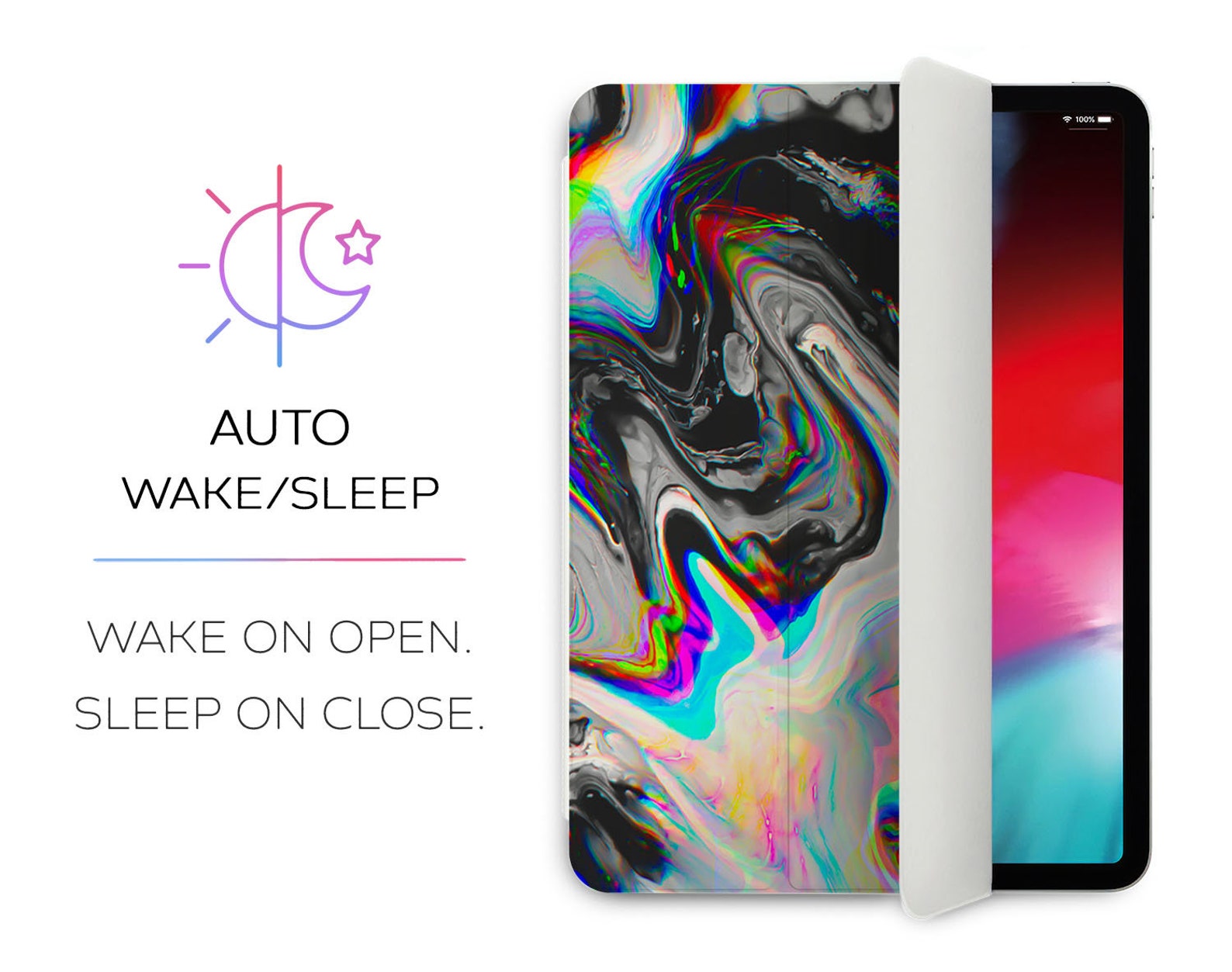 Glitch Art Ipad 11 Pro Ipad Cover Abstract Ipad Case 10.2 Inch Etsy