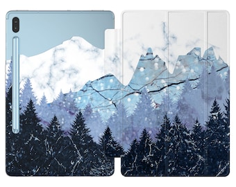 Blue mountains for Samsung tab S6 case marble forest A8 2022 A7 10.4 11 inch tablet case Galaxy tab a 8.0 case S8 Ultra S5e nature art S7 FE