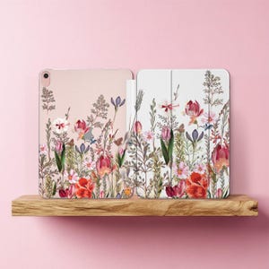 Meadow wild flowers 12.9 iPad cover iPad case floral 2018 iPad 9.7 case Mini iPad 6 2021 iPad 10.2 inch 10.9 iPad Air 2022 A2567 Pro 11 2020