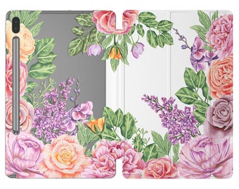 Flower tablet case for Galaxy Tab S5e cover garden roses A8 A7 lite Tab A 10.1 inch smart Galaxy S7 Plus 12.4 Samsung tab S6 10.5 S2 S4 S8 "