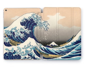 Great Wave painting Mini iPad 5 case Japanese art iPad Pro 12.9 2020 iPad 2022 10.9 9.7 10.2 inch smart case iPad 11 case stand 2021 Air 4 6