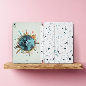 Travel iPad case Pro 11 2024 Simple Airplanes Pattern 10.2 inch 6th gen iPad 12.9 Mini 5 7 10.9 Air smart cover clear 2021 10.5 4 a16 m1 m2